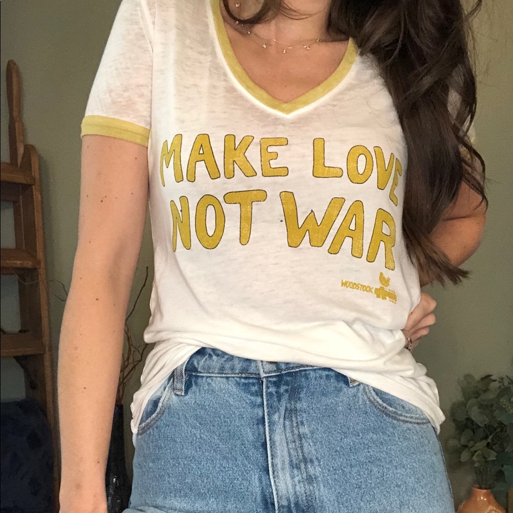 Make Love Not War Woodstock Tee | Small | NWT